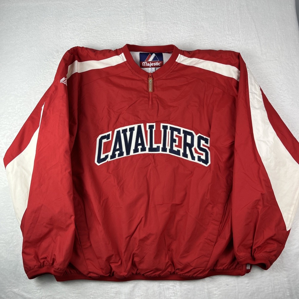 Cleveland Cavaliers Windbreaker Jacket Mens XL Red Majestic Basketball 1/4 Zip